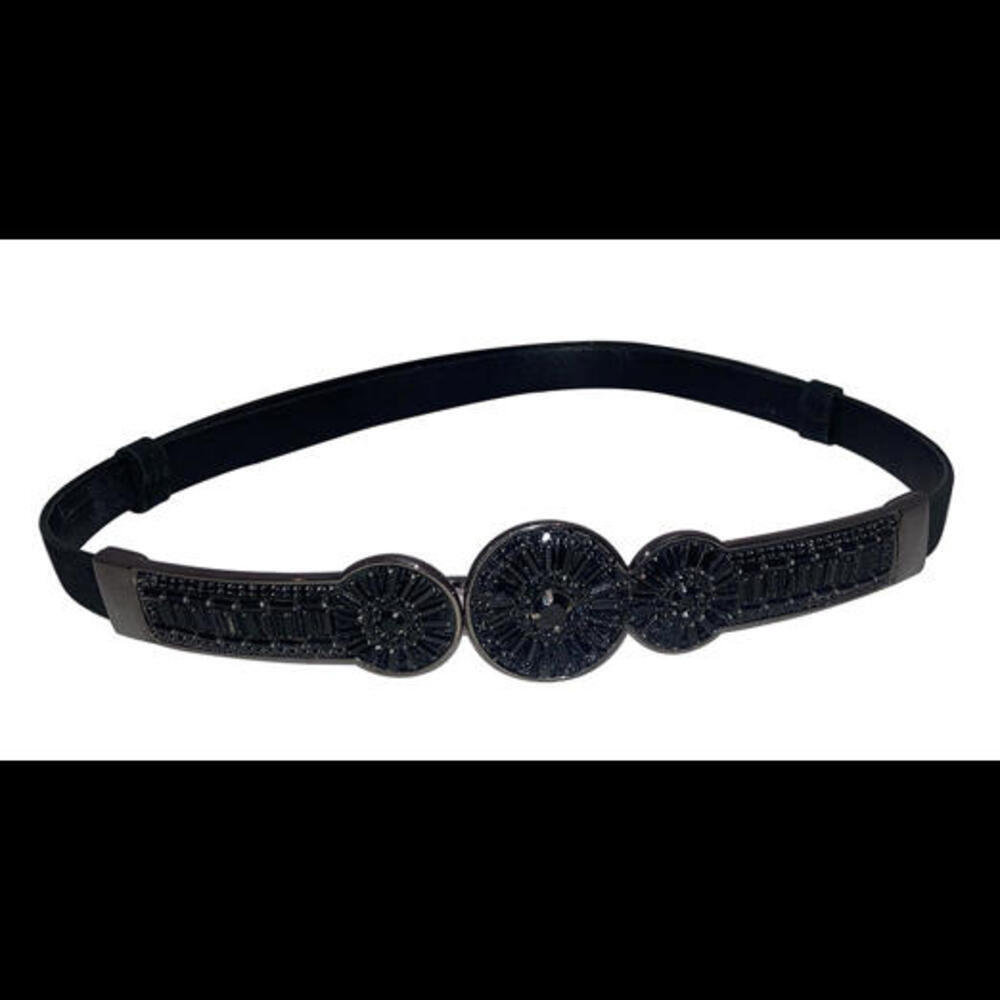 Judith Leiber Gorgeous Womens Leather Belt Swarovski Crystal